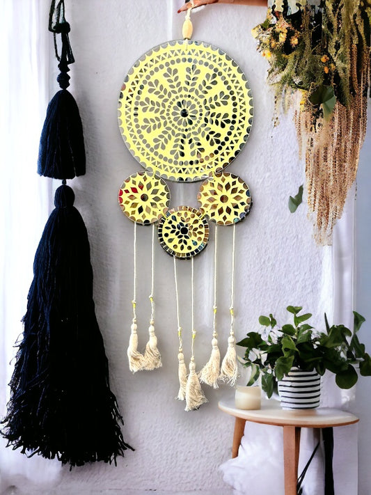 Yellow dreamcatcher wall hanging