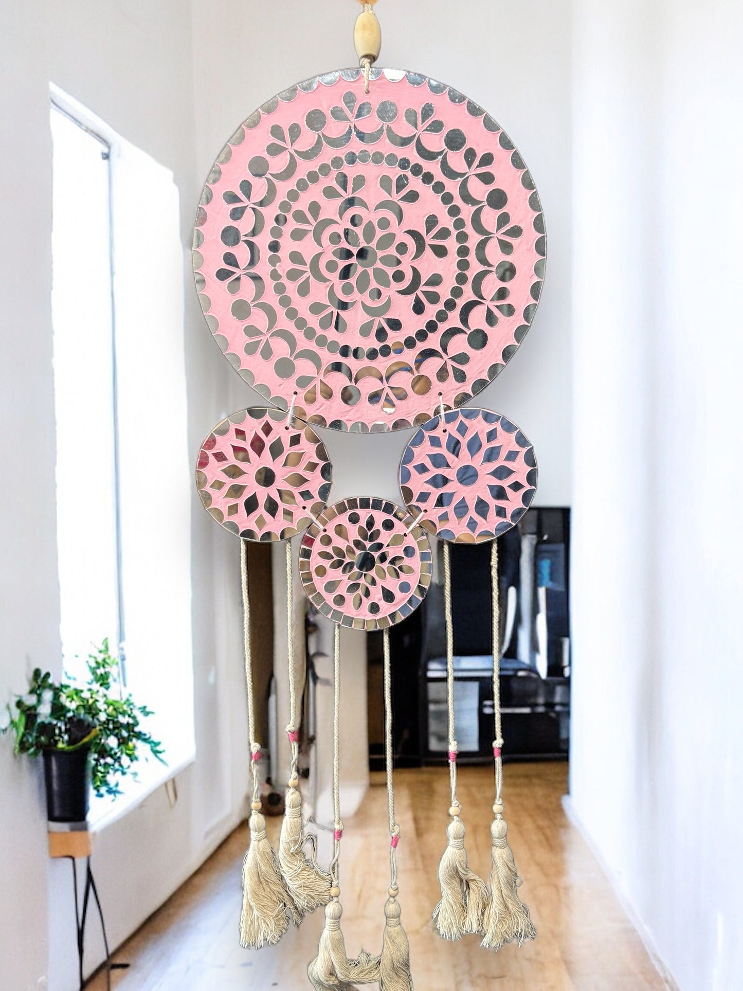 Pink dreamcatcher wall hanging